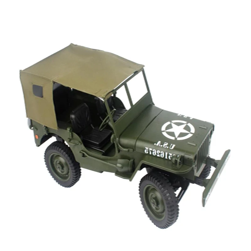 Военная Модель, электрические игрушки, 1:10, Масштаб 2,4 г, 4WD, Вторая мировая война, армия США, RC, Willys, Джип, Игрушечная модель грузовика, для подарка, детская коллекция