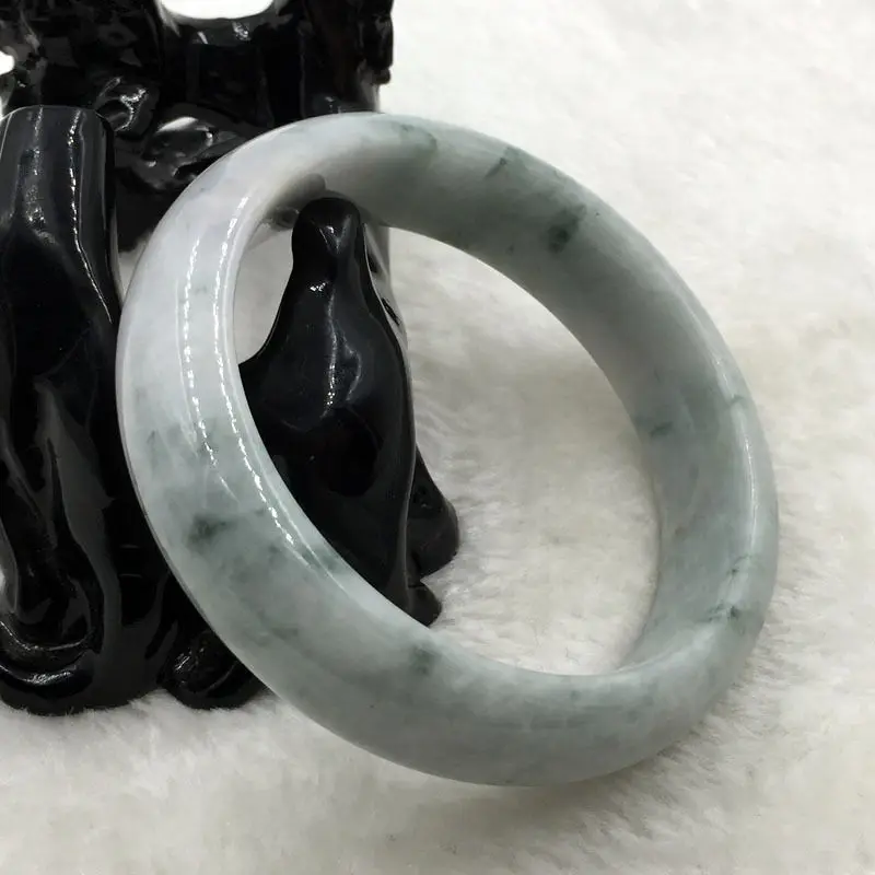 

02161 Certified Grade A Natural Lavender Green Jadeite Jade Bangle Bracelet