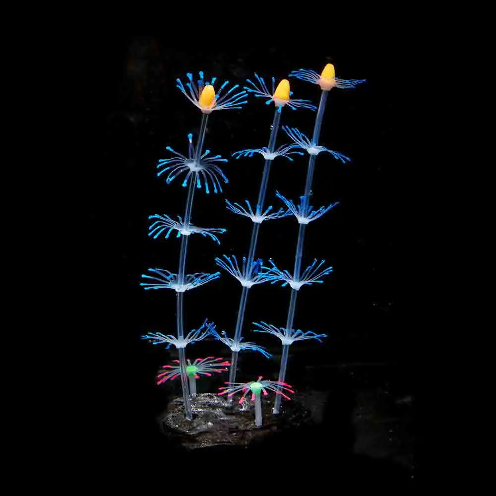 Новое поступление 1 шт. 21 см высокое Силиконовое искусственное аквариумное Коралловое растение цветочный орнамент декор для водных объектов украшение дома - Цвет: Синий