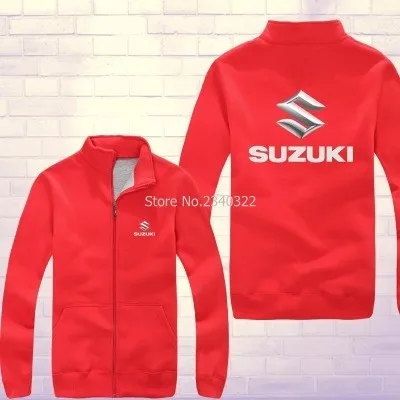 Красный Осень Зима молния suzuki Кофты для женщин и мужчин пальто с длинным рукавом куртки - Цвет: Красный