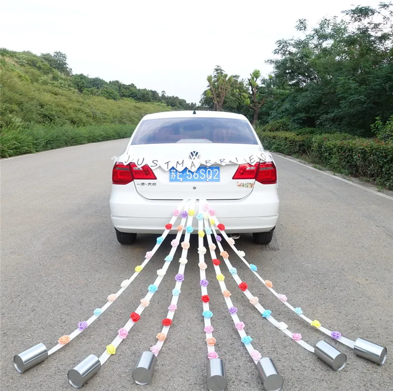 

Honeymoon Artificial flower for ca Traditional wedding custom ring-pull can wedding car decoration pop can good luck elopement