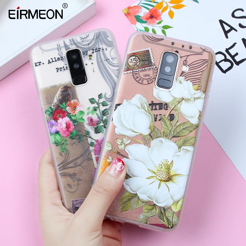 EIRMEON Flower Silicon Case For Samsung Galaxy S8 S7 Edge S9 Plus A5 2017 J2 J3 J5 J7 A3 A7 2016 A8 A6 J6 J4 2018 Cases |