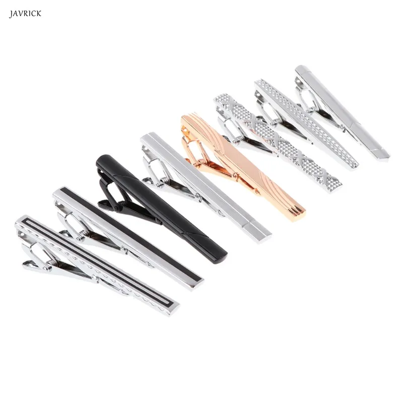 

JAVRICK 8pcs Men Tie Clips Mixed Type Bar Alloy Fashion Skinny Style Fashion Tie Bar Clip Set Business Men Jewelry Accessory