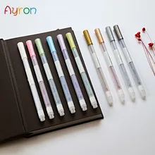 10 шт./партия металлическая Микронная ручка детальная маркировка цвет металлический маркер для альбома черная бумага Рисование школьные наборы для рисования
