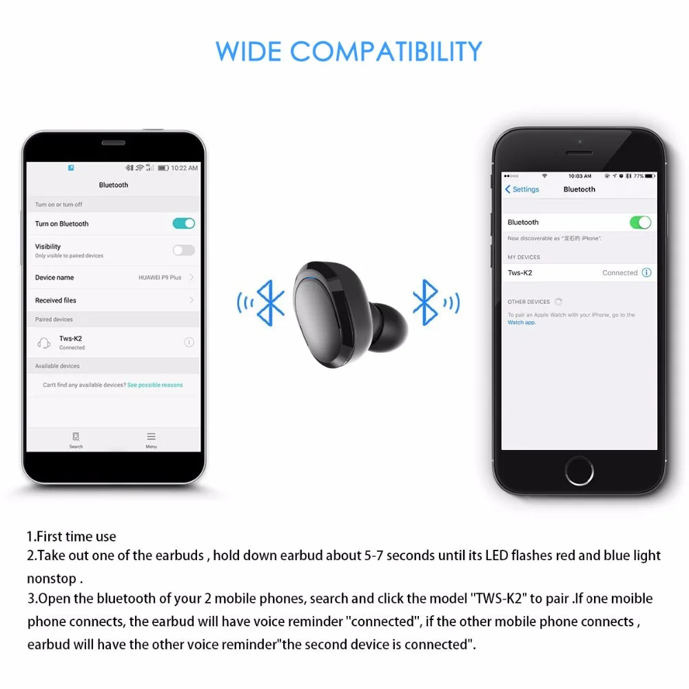 Спортивные TWS беспроводные Bluetooth наушники мини стерео Bluetooth наушники с микрофоном беспроводные наушники для Iphone Android