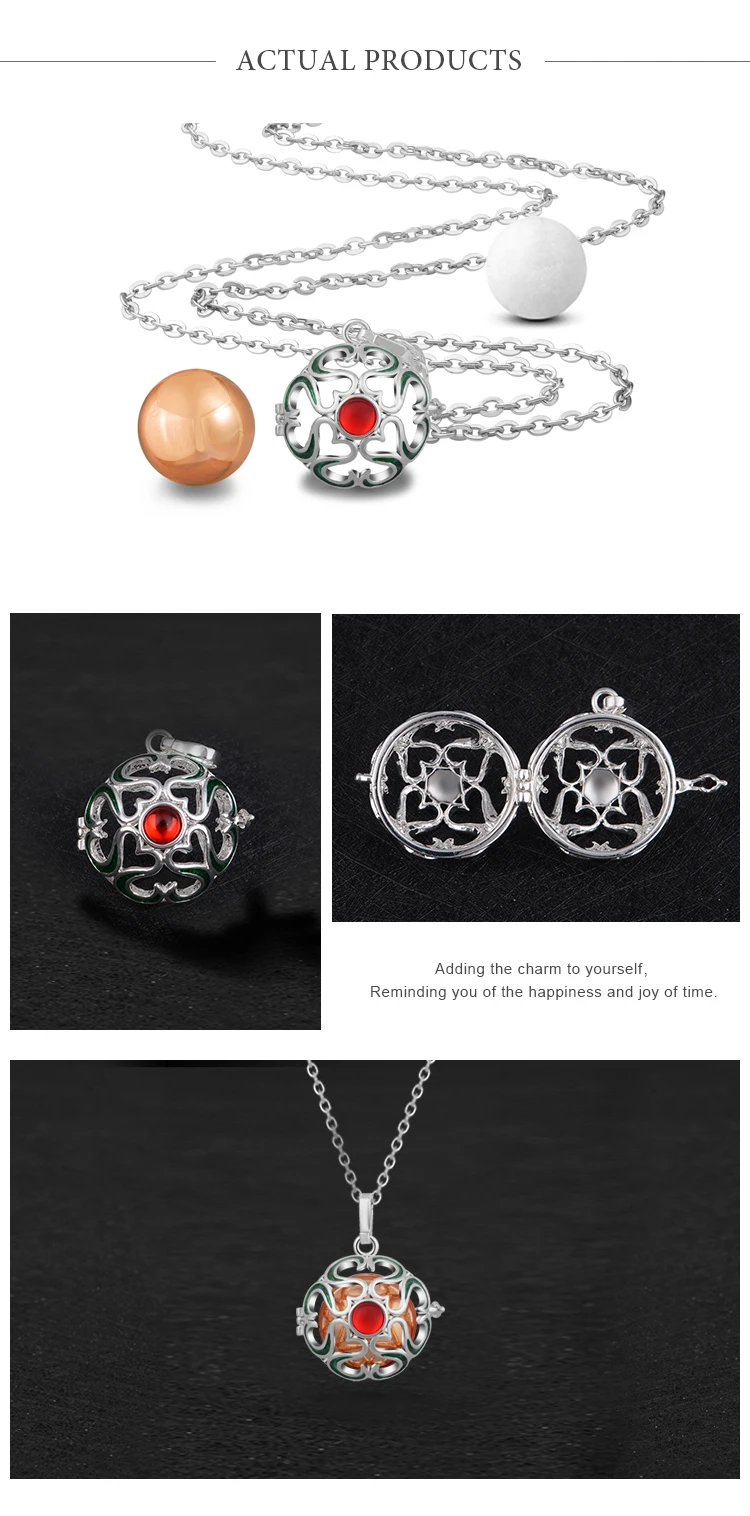 EUDORA 1 шт., Мехико Chime, Музыкальный шар, клетки для звонящего, ожерелье, винтажное сердце, ожерелье для ароматерапии, эфирное масло для беременных женщин