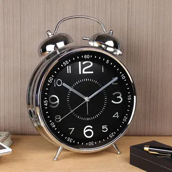 

8 Inches Alarm Clock Retro Watch Table Metal Ringing Bell Digital Table Alarm Clocks Living Room Bedroom Home Decor