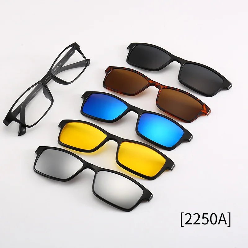 Iboode солнцезащитные очки TR90 унисекс для мужчин и женщин магнит прозрачные линзы с 5 поляризованными линзами Близорукие Солнцезащитные очки Oculos - Цвет линз: 2250