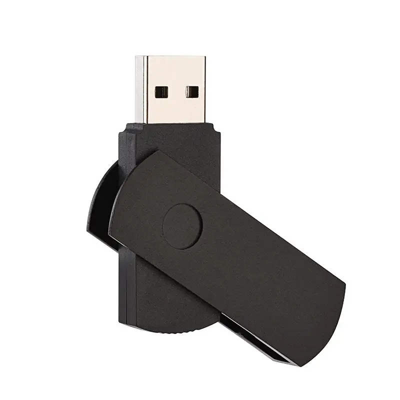 USB флеш-накопитель с металлическим вращением 128 ГБ usb флешка 2,0 карта памяти 32 ГБ 16 ГБ 8 ГБ 4 ГБ usb флеш-накопитель 64 ГБ usb флешка memoria - Цвет: Black