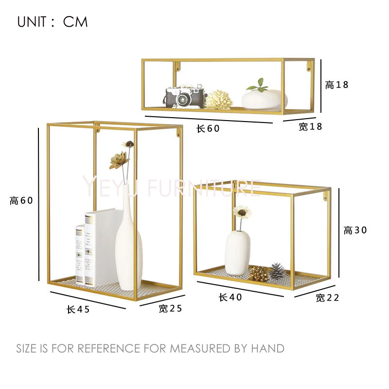 Минималистичный современный Лофт дизайн настенная полка книжная полка цветочный горшок демонстрационная стойка карниз держатели для хранения стеллажи Лофт металлическая стойка - Цвет: Золотой
