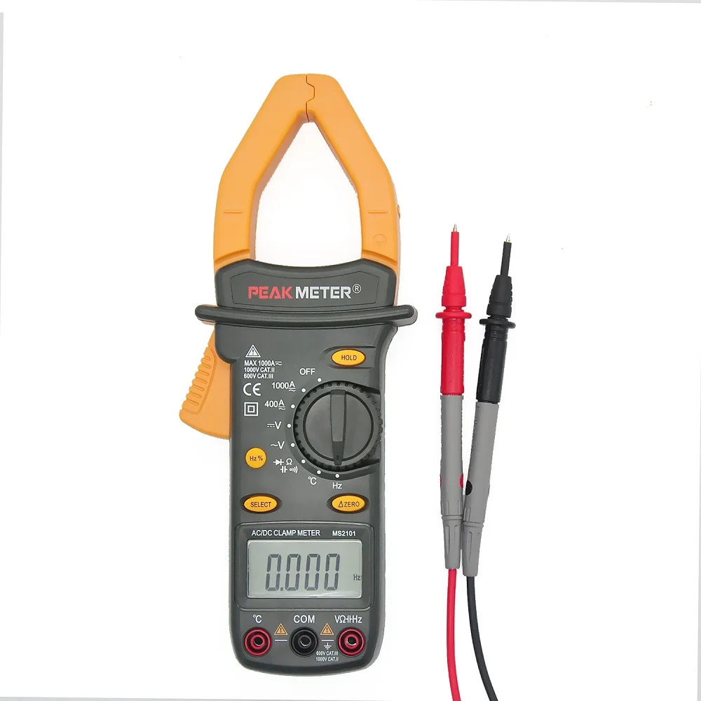 PEAKMETER MS2101 AC/DC 1000A Digital Clamp Meter DMM Hz/C clamp meter