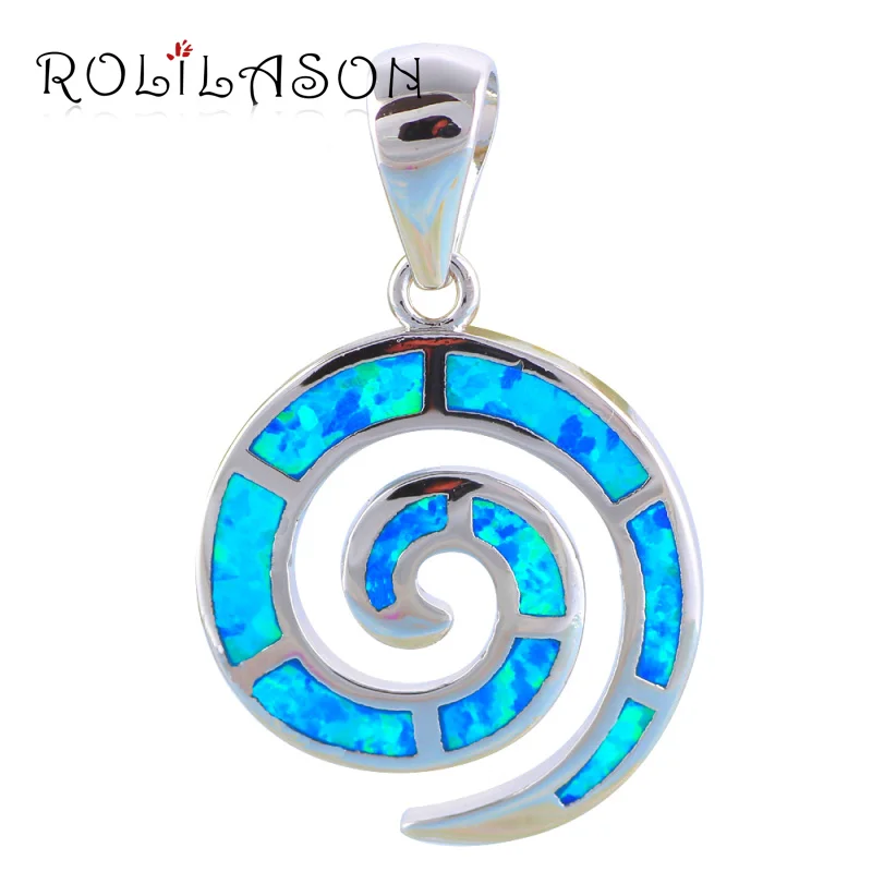 

2.63g 100% pure silver real 925 sterling silver necklace pendant Created blue fire opal anniversary jewelry SP27