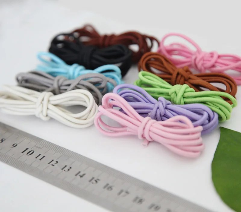 

DIY handmade leather accessories elastic rope colorful rubber band 2-3mm diameter 2 yards price