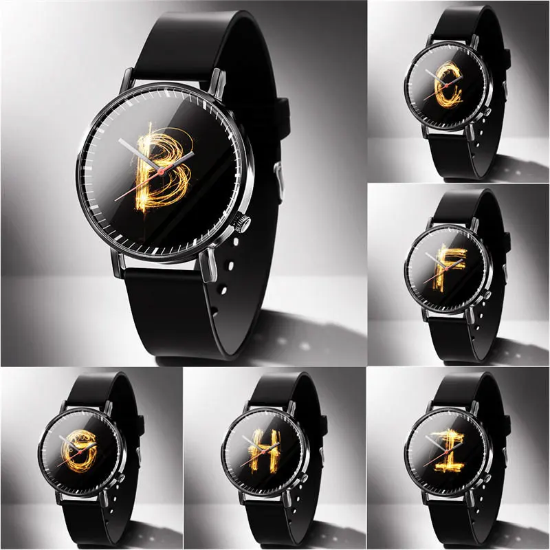 

2019 New Letter Watch Men Women Wrist Watches Rubber Strap Fashion Lucky Symbol Man Female Clock Dropshipping Male WATCH XF2503