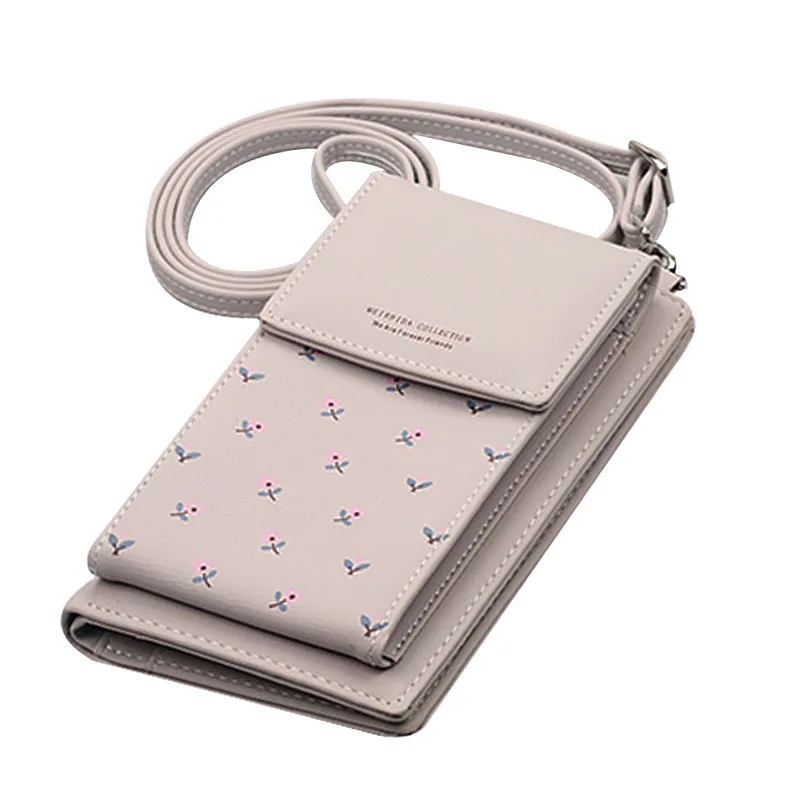 Женская сумка для телефона, органайзер, кошелек, бумажник для сотового телефона, большие держатели для карт, кошелек, сумочка, клатч, сумка через плечо, сумка на лямках - Цвет: F-Grey