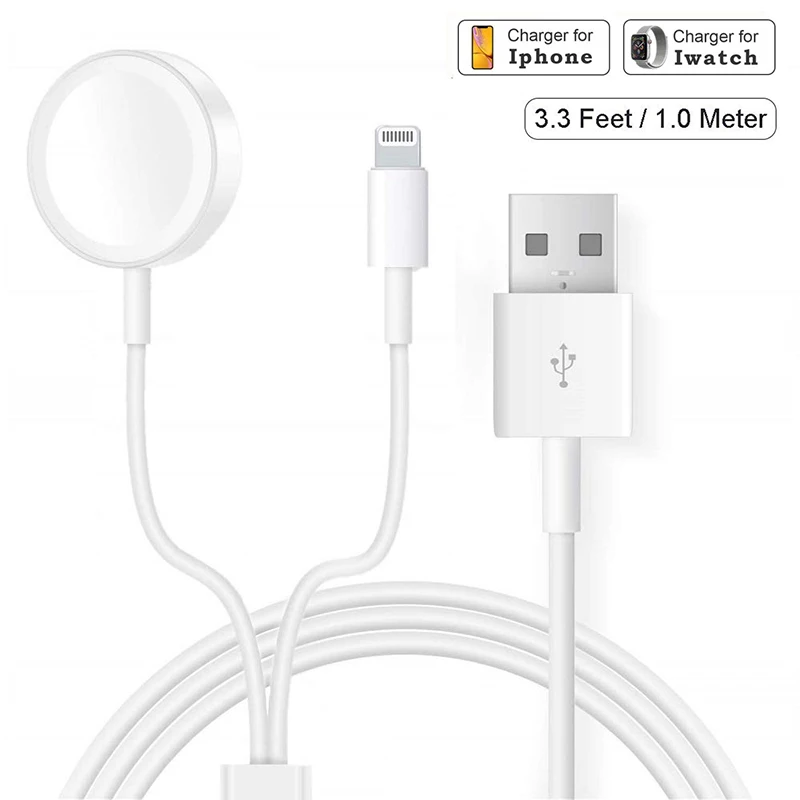 

Bonola 2 in1 Wireless Charger for Apple Watch Charging Cables for iPhone XR/XS/8/7/6/iPad Compatible Apple Watch Series 4/3/2/1