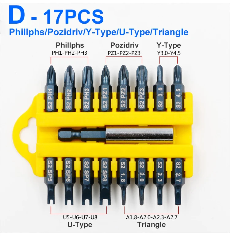 17 шт. Набор бит с шестигранной звездочкой для защиты от вскрытия, магнитный держатель, отвертка, биты, шестигранная звездочка, отвертки с защитой от вскрытия, бит