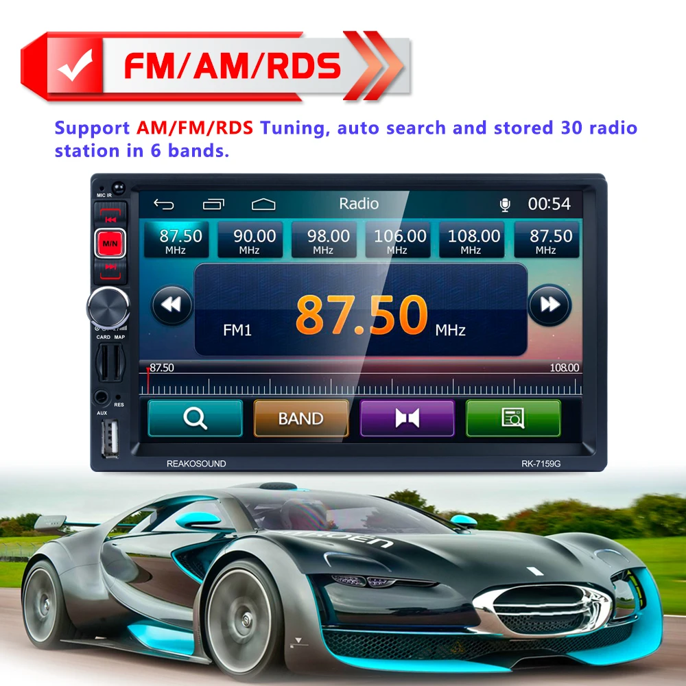 HEVXM двойной Din окно dvd плеер автомобиля 7 ''LCD сенсорный экран GPS навигация