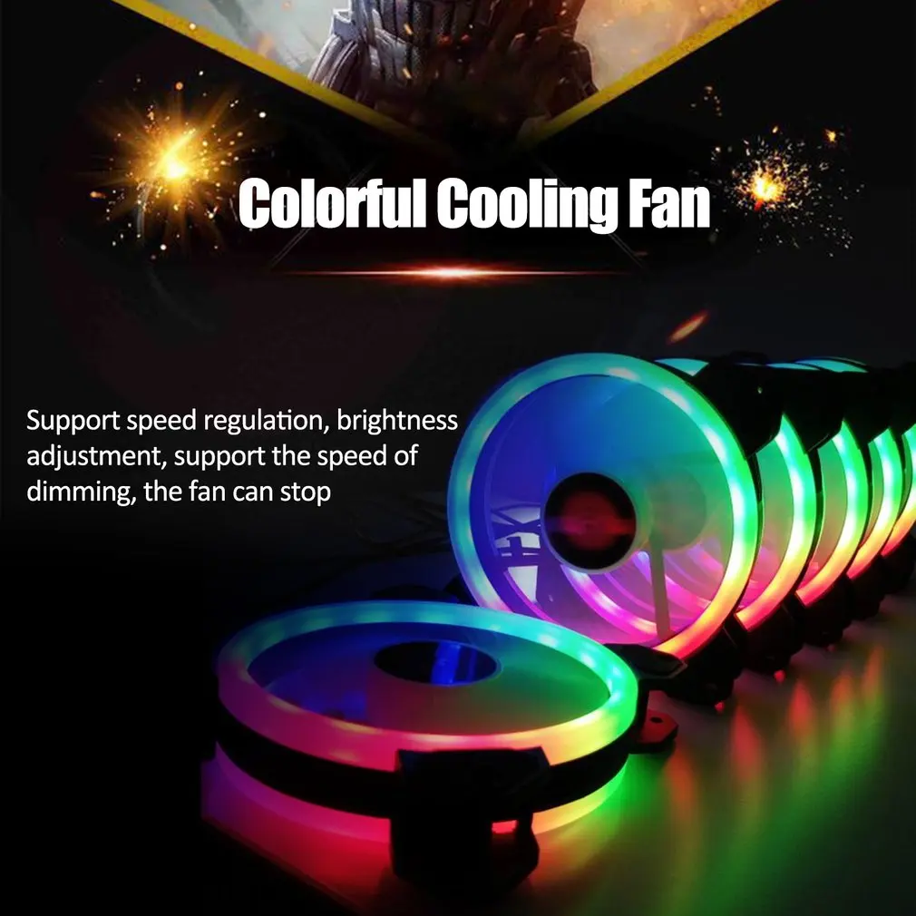 3-Pack светодиодный вентилятор охлаждения RGB 120mm 12V w/пульт дистанционного управления для компьютера чехол PC cpu