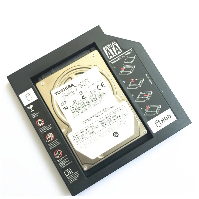 Универсальный 2," 2-й CD/DVD-ROM HDD жесткий диск Caddy лоток SATA 9,5 мм 12,7 мм Оптический отсек для ноутбука Mac book 10 пакетов