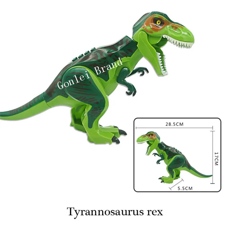 6/8/16/24/30 шт./компл. с динозавром «Мир Юрского периода» мир 2 Рисунок, конструкторные блоки, Детские кубики, игрушки динозавр тираннозавр рекс совместимые с лего динозавров - Цвет: Золотой