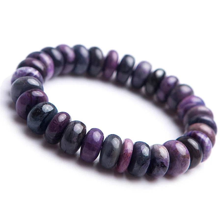 

Natural Sugilite Gems Stone Bracelet Cool Men Popular Stone Bracelet Purple Abacus Bead Shaped Crystal Bracelet 2018 Newly7*13mm
