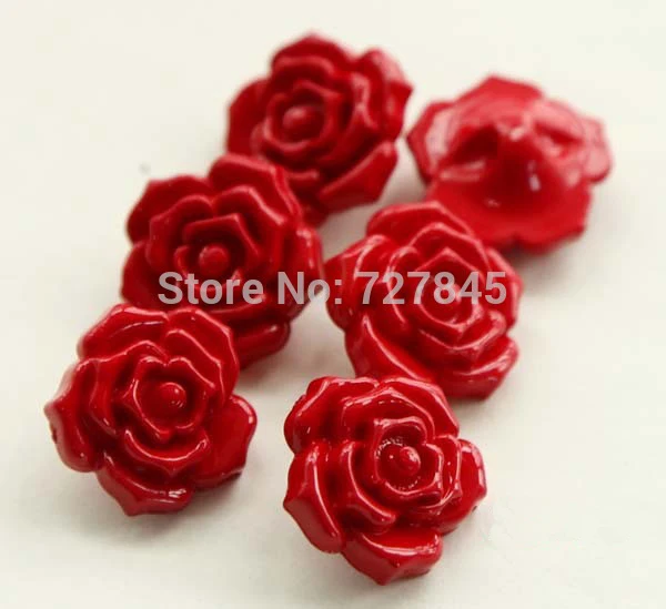 10pcs/lot Beautiful red rose desin buttons Scrapbooking button for DIY Garment accessories (KK-1411) 2