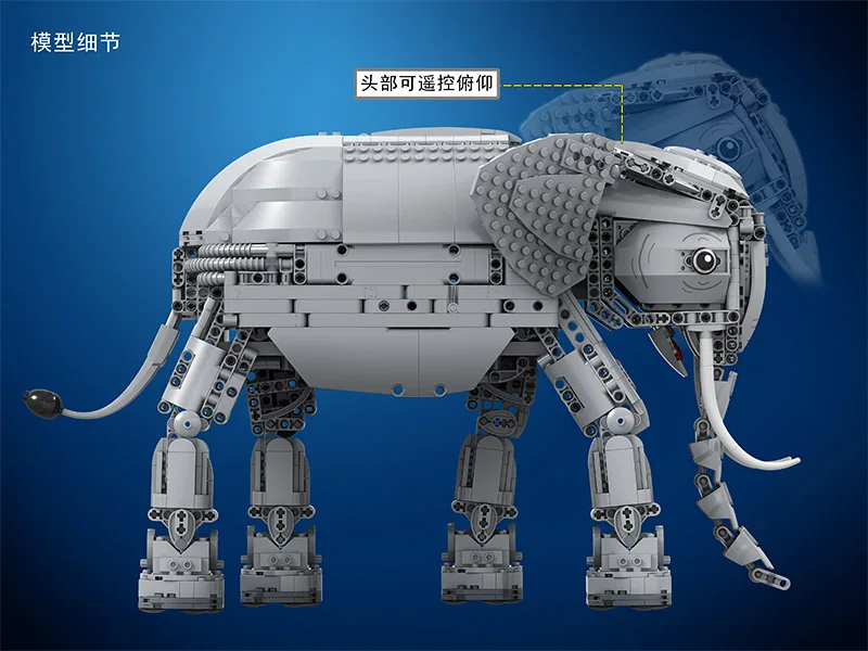 Winner 7107 Technic Creators 1542pcs Creative RC Remote Control Elephant Animal Electric Building Blocks toys for Children