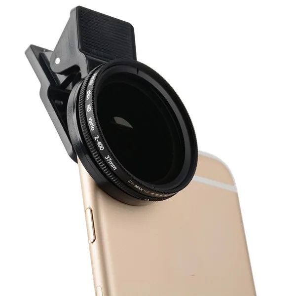 Zomei Регулируемый 37 мм нейтральной плотности клип на ND 2-400 телефон камера фильтр объектив для iPhone для huawei для Android для IOS