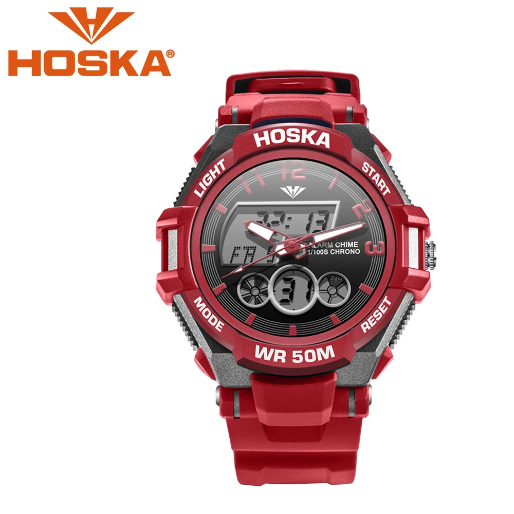 

2017 new HOSKA girl's sport Quartz watch student women's watches digital watch boy's sport LED digital watch waterproof 50M