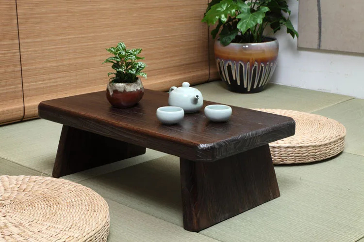 Mesa de Chá japonês Antigo Retângulo 60*35 cm De Madeira Paulownia
