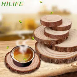 HILIFE 5 размеров Coaster кружка для чая кофе Напитки Держатель Прочный DIY декоративная столовая посуда натуральный круглый деревянный ломтик