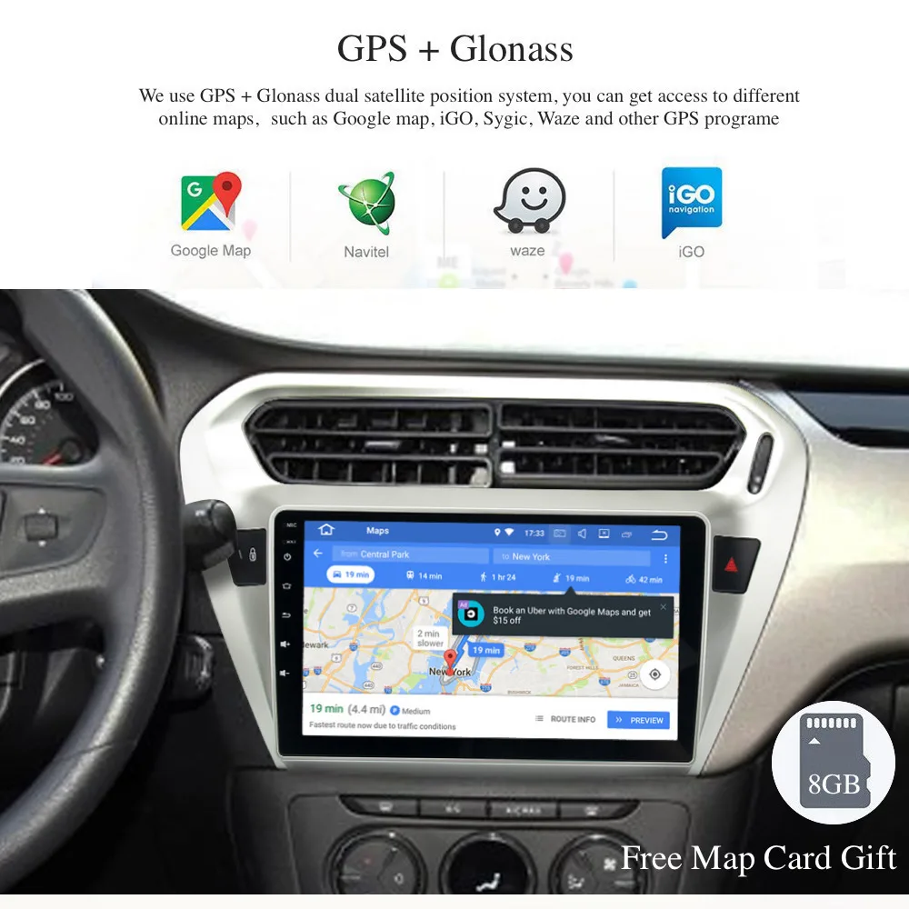 Best Android 8.0/7.1 1 din Car Radio Player for Peugeot 301 / Elysee GPS Navigation 2014 2015 2016 8-Core 4gb Ram WIFI BT RDS Map IPS 1