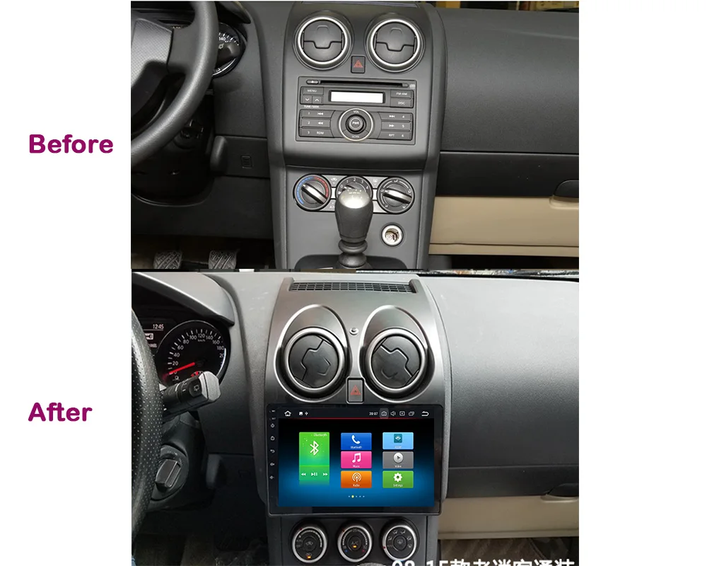 Top Aoluoya IPS 4GB RAM 32GB ROM Octa Core Android 8.0 CAR DVD Player For Nissan Qashqai 2007 2008 2009-2013 Radio GPS Navigation BT 0