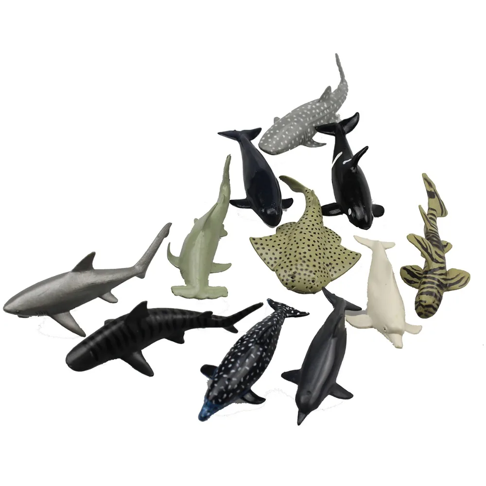 Sea Life Акула кит дельфин Манта модель 11 штук Мирового океана животных