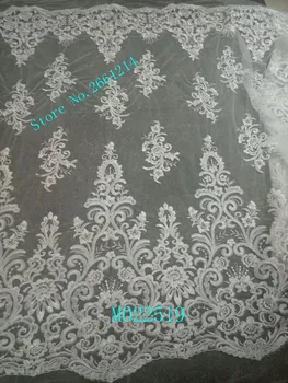 

Nigerian Mesh Lace with nice flowers French Tulle Lace Fabric BZL-2428 For bridal Dress