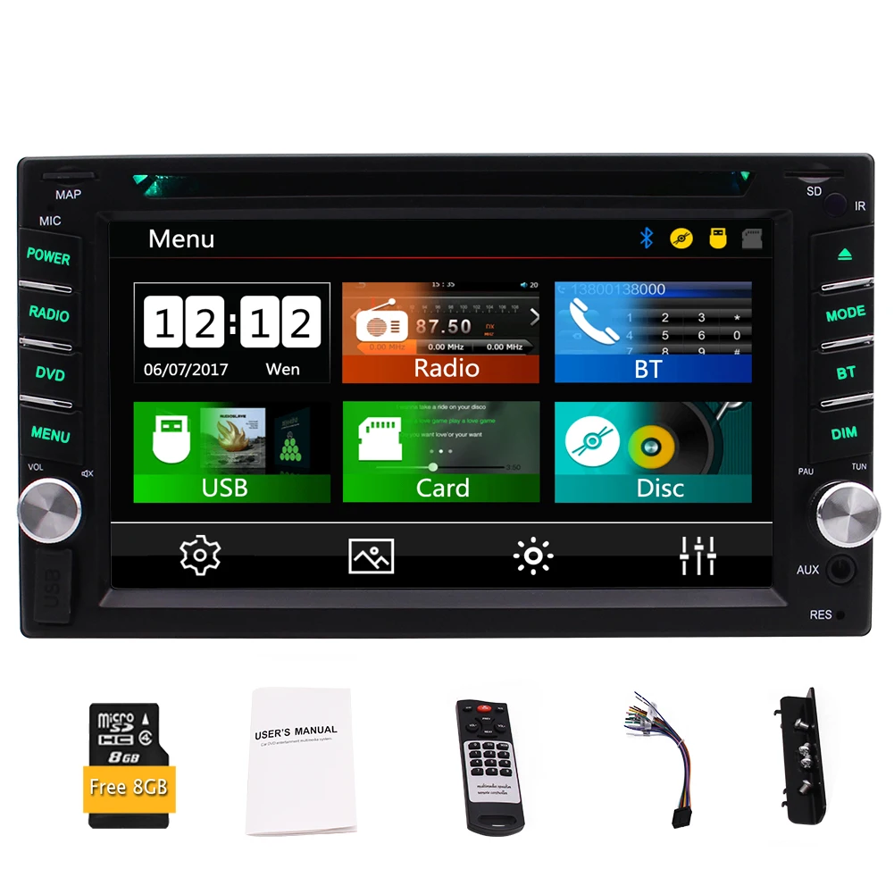 Sale 6.2" Touchscreen DVD Player Double 2 Din In Dash Head Unit Autoradio MP5 Car Radio Stereo Bluetooth Subwoofer 1080p Video USB/SD 5 Sale 6.2" Touchscreen DVD Player Double 2 Din In Dash Head Unit Autoradio MP5 Car Radio Stereo Bluetooth Subwoofer 1080p Video USB/SD 5