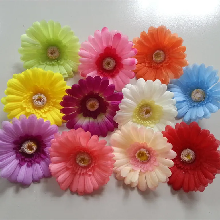 

10pcs 10cm Big Artificial Gerbera Daisy Big Silk Flowers Heads for Wedding Party Home Decor DIY Craft Supplies