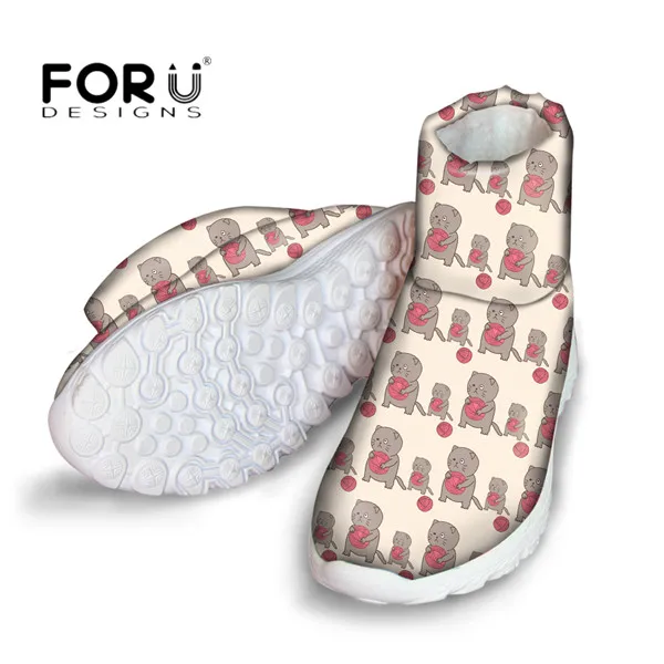 CC1869AF FORUDESIGNS/с рисунком милое животное, кошка печать женские зимние ботинки модные женские Теплые ботильоны из хлопка, водонепроницаемая обувь для женщин - Цвет: CC1869AF