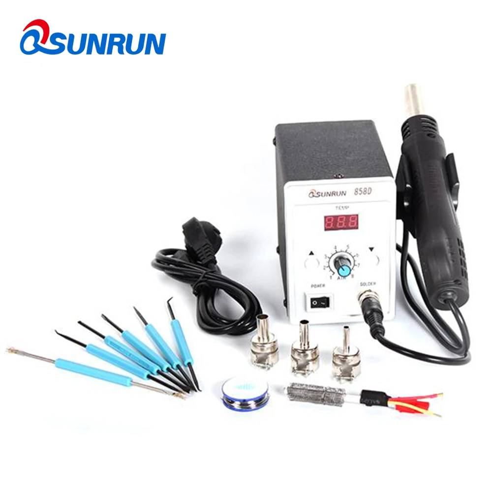 1Set silver 858D hot air gun welding tool BGA rework soldering station