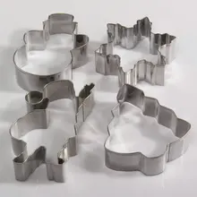 Kuki-fun 4 шт./компл. рождественские формочки для печенья снежинка снеговик Санта Клаус дерево из нержавеющей стали печенье формы для выпечки