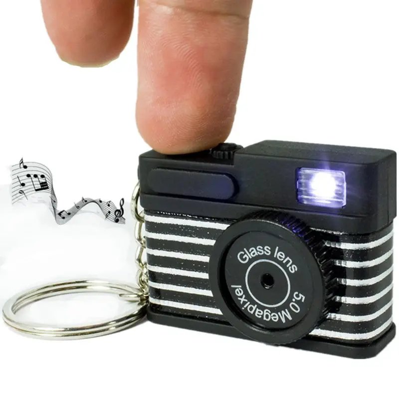 

LED Luminous Sound Glowing Pendant Keychain Bag Accessories Plastic Toy Camera Car Key Chains Kids Toy Gift Camera Toy