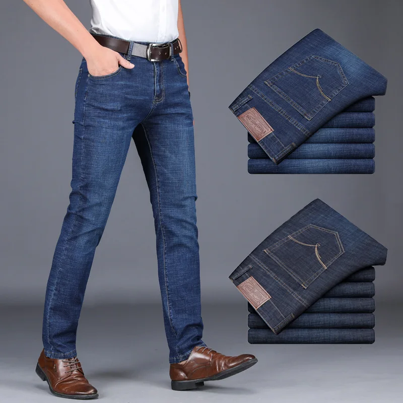 

Spring jeans men's loose straight stretch casual new trousers men's large size business men's pants men's pants