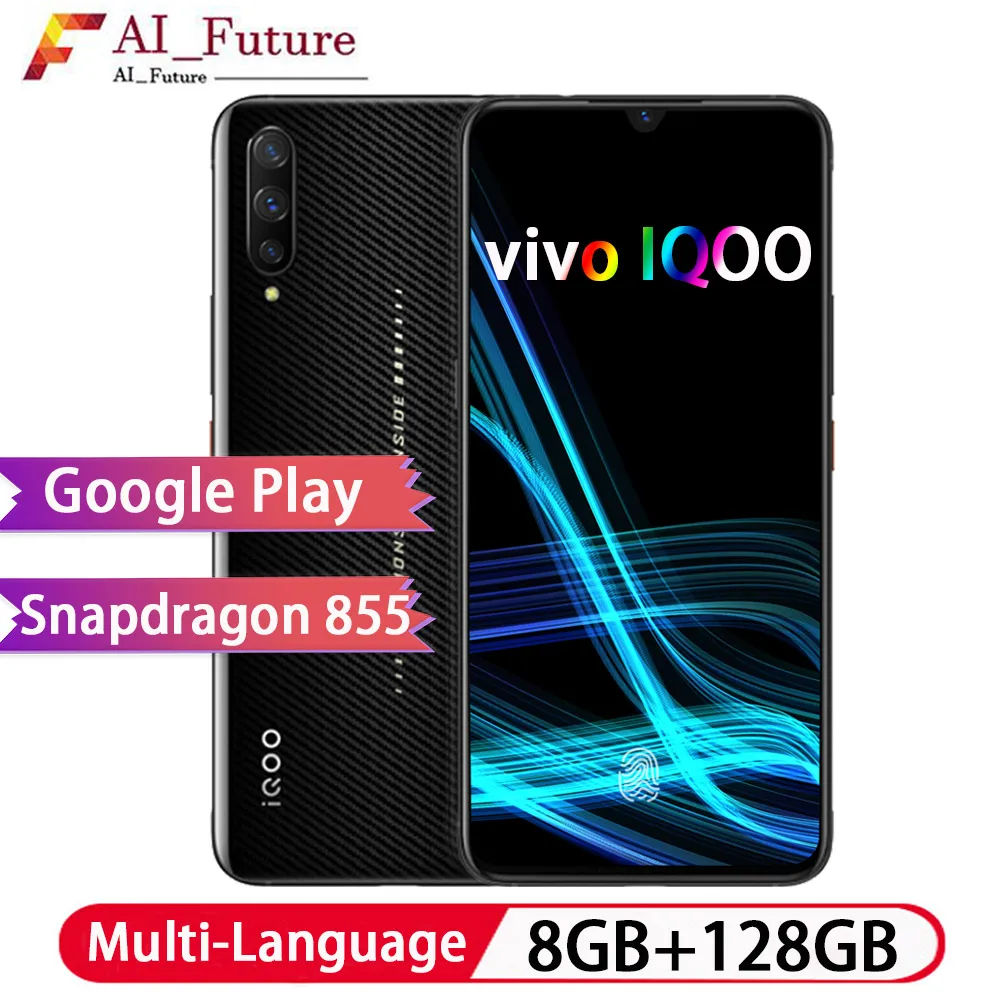 

Original VIVO IQOO 8GB 128GB NFC Smartphone Snapdragon855 Octa Core COOL 4D Game Cellphone Android 9 4000mAh 44W Fast charging