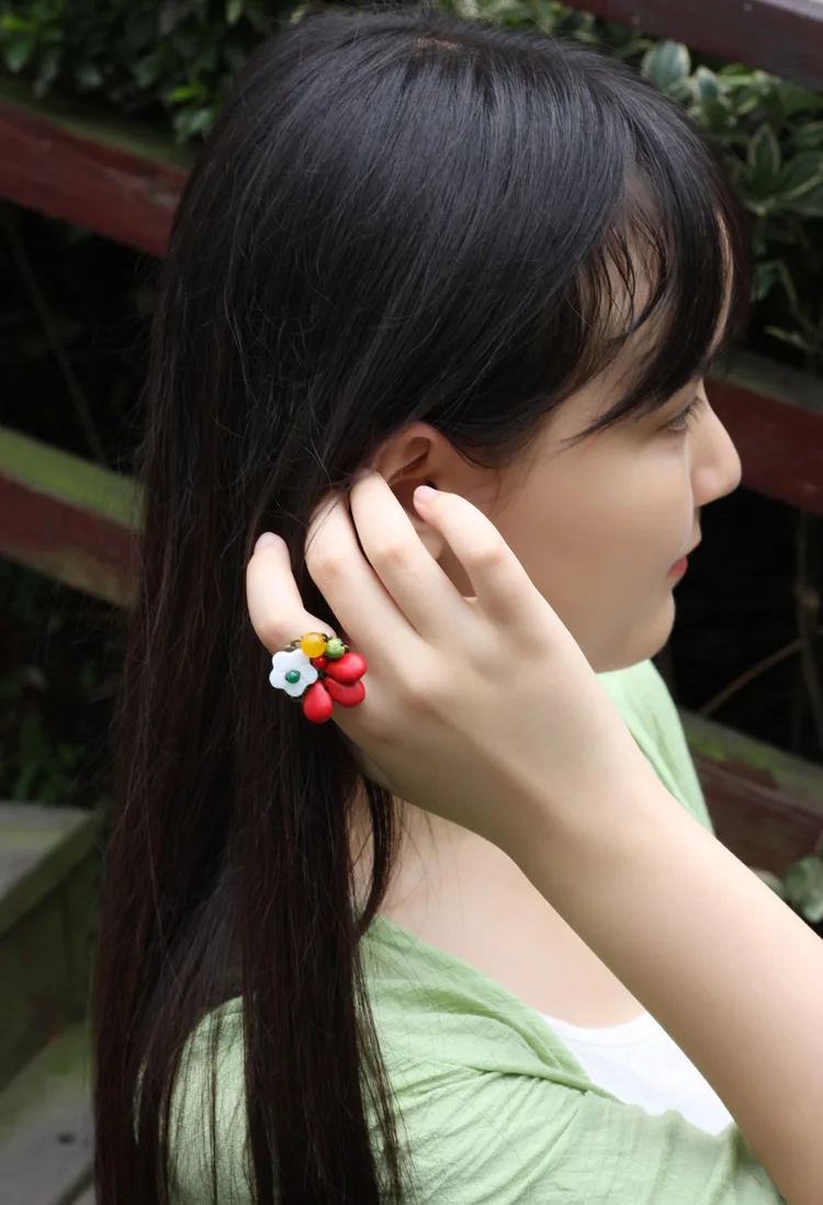 

new Chinese colorful jewelry crystal shell ring,fashion vintage ring,stones stone finger ring, colorfed painted ring
