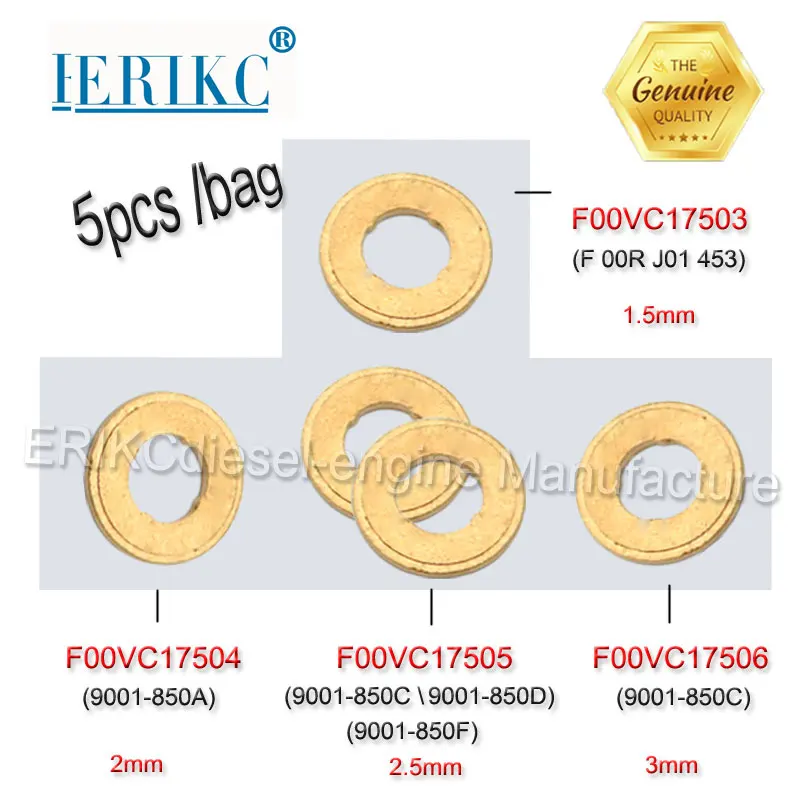 1 5 мм F00VC17503 2 F00VC17504 F00VC17505 для BOSCH DELPHI сопла медная шайба 3 9308-850C 9001-850A F00RJ02175 |