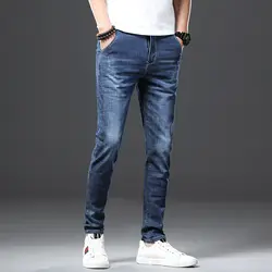 Новинка 2019 года для мужчин хлопковые джинсы промывают средства ухода за кожей стоп блестящие джинсовые черные брюки Мода хип хоп
