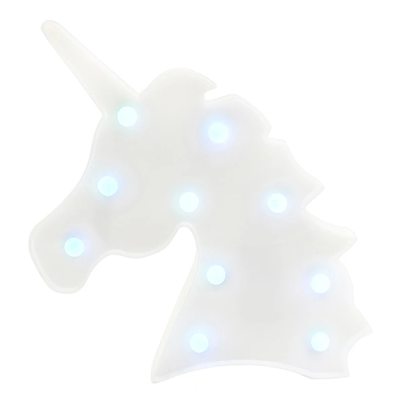 (Warm White) White Hinnixy светодиодный цветной знак шатра, Ночной светильник, единорог, белый, розовый, украшение детской комнаты, прикроватная лампа, подарок на день детей, лампа - Испускаемый цвет: (Warm White) White