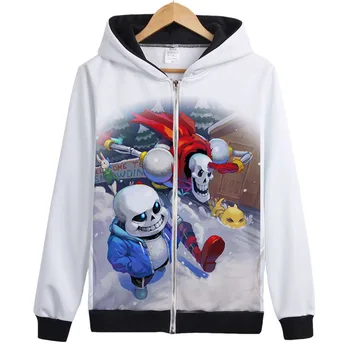 

Japan HOT Game Undertale Coat Unisex Skeleton Zipper Hoodies Anime Cosplay