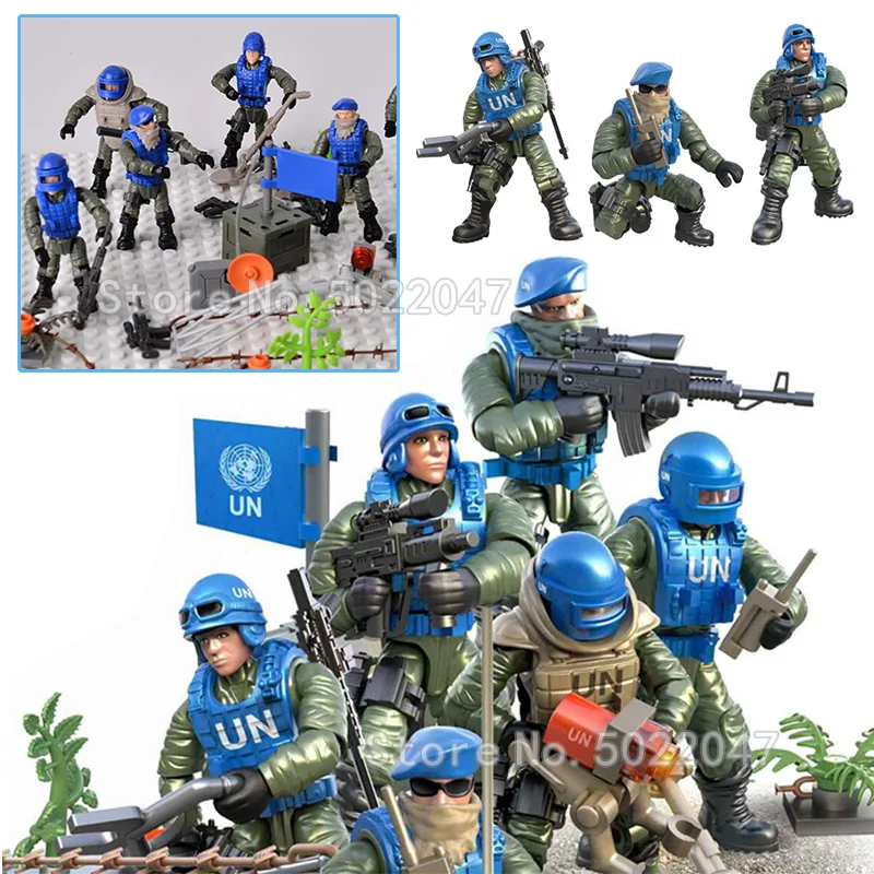 

Military UN Peacekeeping Special Peace Figures Force Building Blocks Army Set City Modern Military Weapons Boy Toys Legoinglys